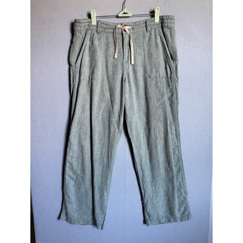 Patagonia Island Hemp Women 12 Short Green Organic Cotton Straight Leg 29" Pants